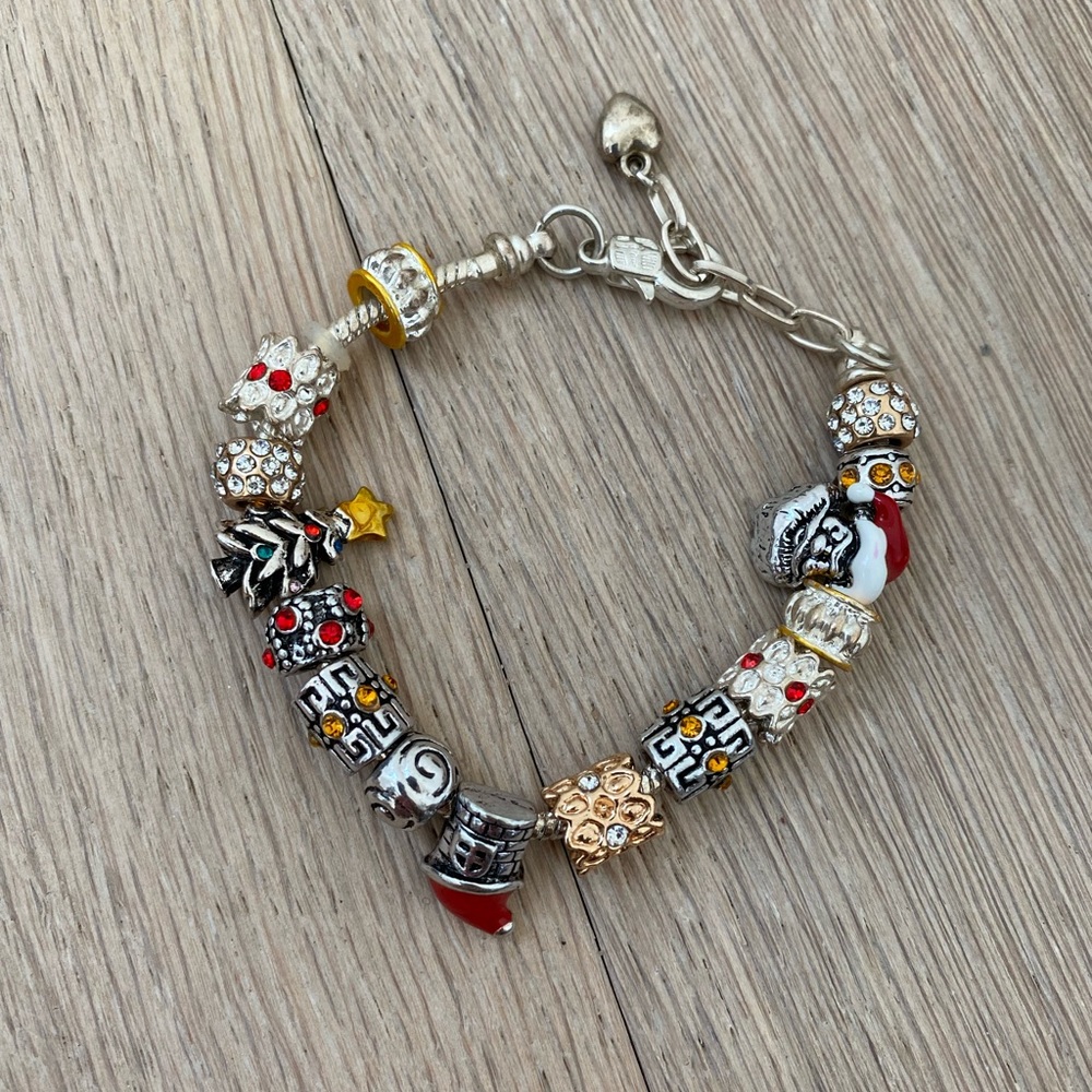 Holiday Silver Charm Bracelet